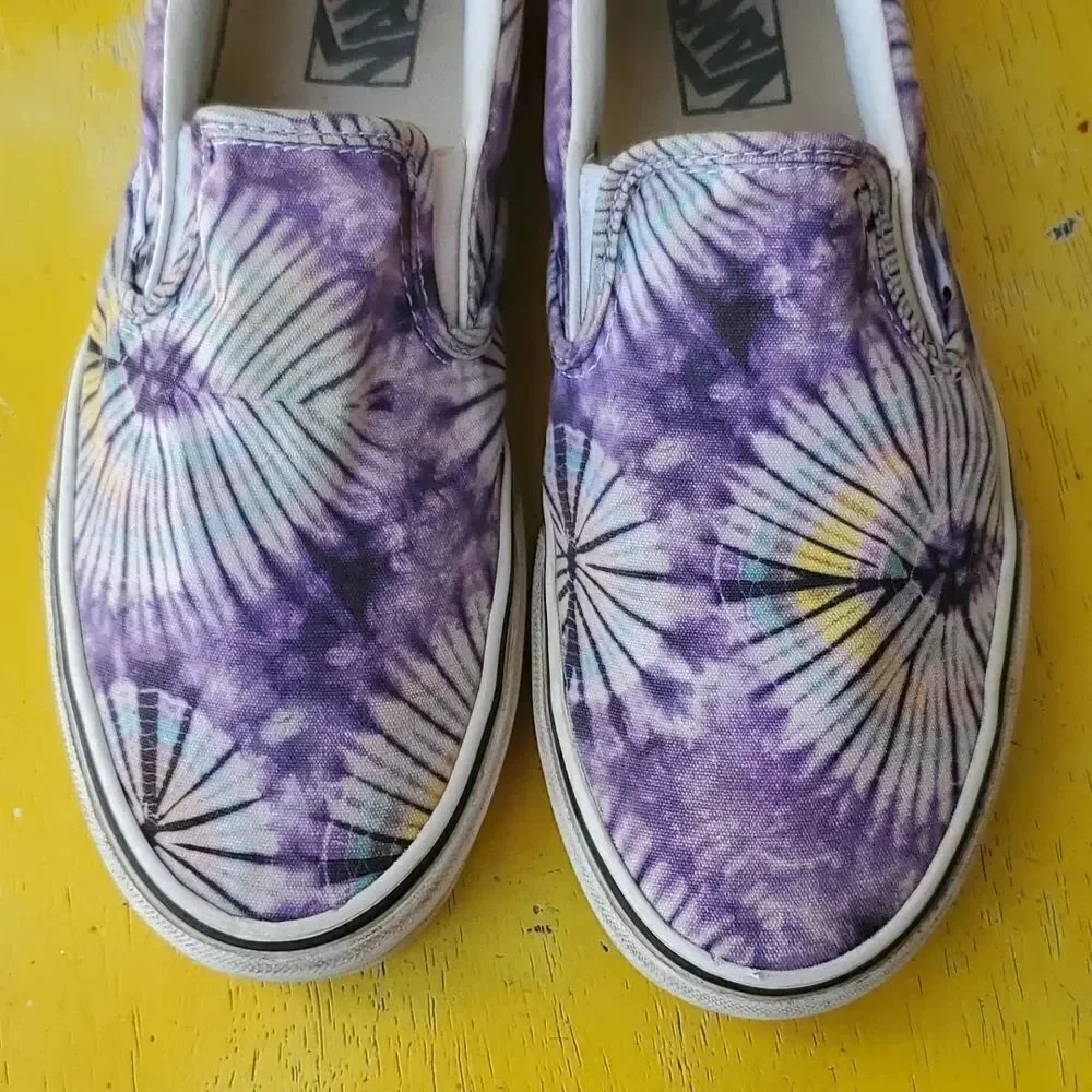 Vans New Age Classic Slip On Purple Tie Dye Shoes M9 W10.5
